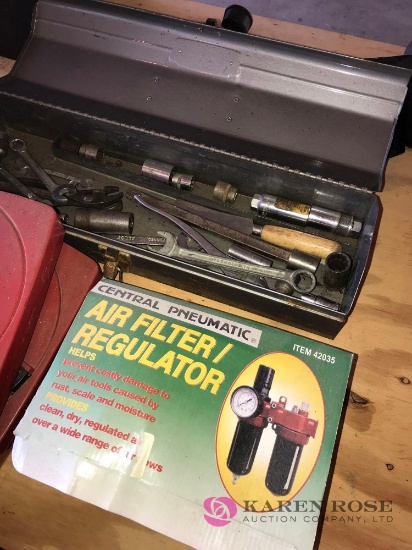 craftsman tool box,contents, air filter, regulator