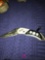 Golden Elephant single blade etched pocket knife built in flashlight
