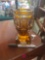 Orange glass goblet