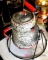 Vintage camp fire coffee boiling pot graiteware black speckles