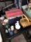 Basket/wooden box/cruets/dog figures/banks