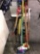 10- rakes/shovels/brooms