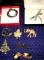 Costume jewelry 6- brooches & 2- earrings