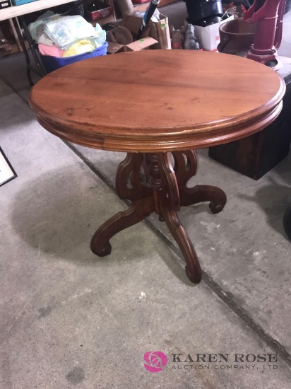 Antique wooden lamp table