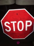 STOP tin sign 24 in across