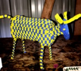 African Beaded Cow Handmade beads/wire