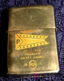 Pittsburgh steamship safety award USS 1959 Zippo lighter