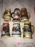 6- Budweiser collector steins