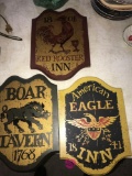 3- wooden signs 13 in x 9 in