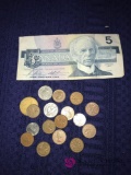 Canadian bill & coins