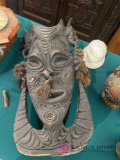 29 in tall wooden art statue two sided
