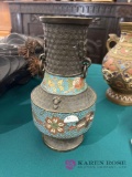 10 in metal vase