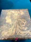 6x5 in carved wooden box