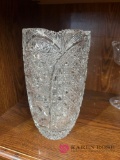 10in cut glass vase