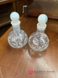 2- glass oil jars