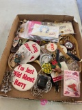 costume jewelry lot pins and more