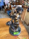 17 inch brass figurine on marble base