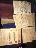 WWII Ration Stamps books 11- books with stamps & Leather ration stamps holder