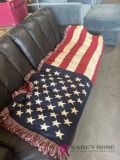 American flag throw blanket