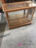 Lighted hall console with glass shelf