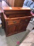 Vintage mastercraft wooden cabinet with 2- drawers 15 in x 39 in 38 in high