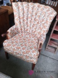Antique upholstered flower chair