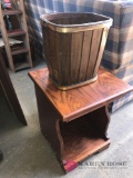 Wooden table/waste basket 16 in x 16 in / 8 in high