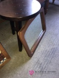 Wooden stool/wood framed hanging mirror 21 in x 14 in
