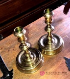 pair Baldwin brass candle holders