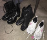 2- pair of boots 7 1/2 & pair tennis shoes size 6