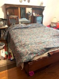 Queen size bed with mirror headboard bring help to load