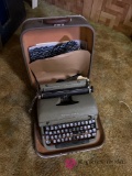 vintage typewriter in basement