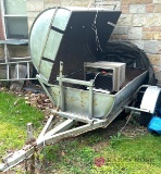 trailer barbecue pit in backyard tow able needs tire repaired