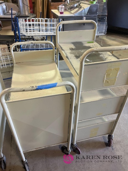 2- metal book carts