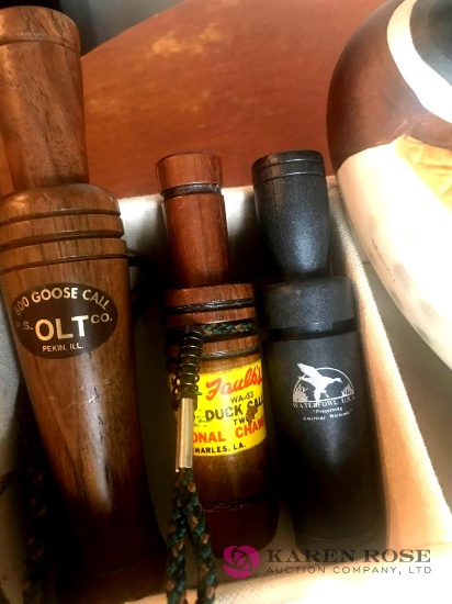 3- Duck call/antlers/duck planter/car horn