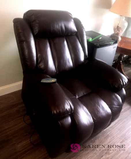 Brown leather lift /massage chair