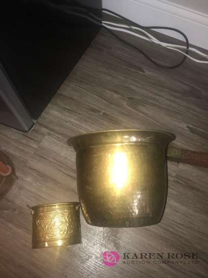 2- brass planters