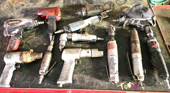 lot of 12 pneumatic tools