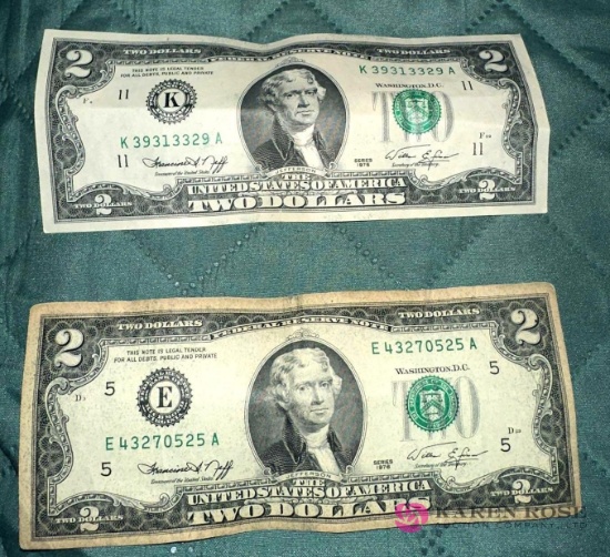 2- $2.00 bills