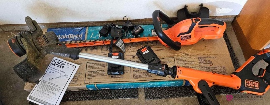 Black and decker, twenty volt weed whacker and hedger