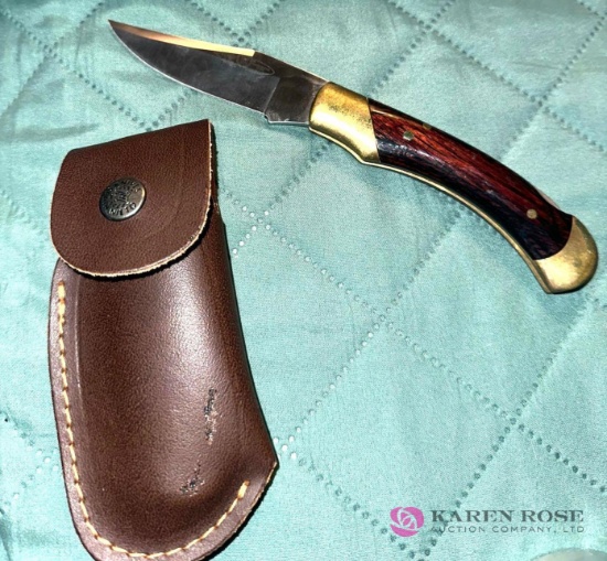 Vintage Neto handcrafted knife with leather shealth Toledo Spain 440C