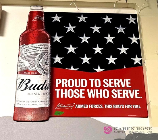 Budweiser metal sign