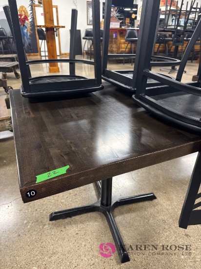3' x 3' table 28 inch tall with four chairs