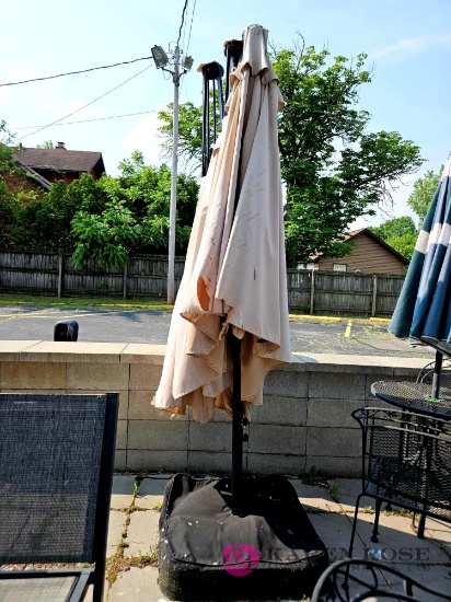 Large patio umbrella with base needs new cloth