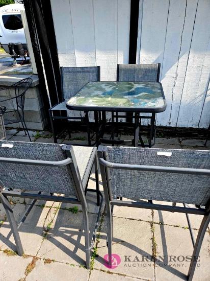 27 inch square patio table with four chairs