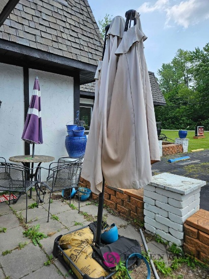 Large patio umbrella with base needs new cloth