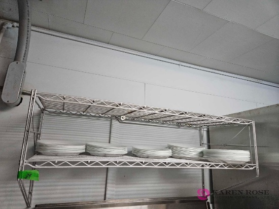 Forty eight inch wall shelf with contents