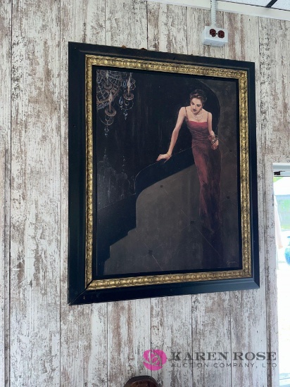 Framed picture signed 39 in x 32 in