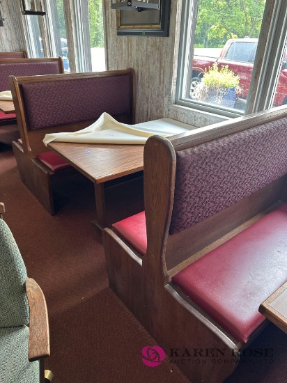 4- tables and booths connected tables 52 in x 69 in