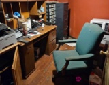 Office contents including microwave,printer, and more